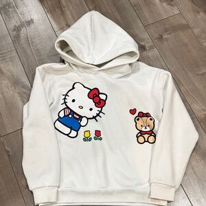 Hello Kitty White Hoodie with Cute Bear Design